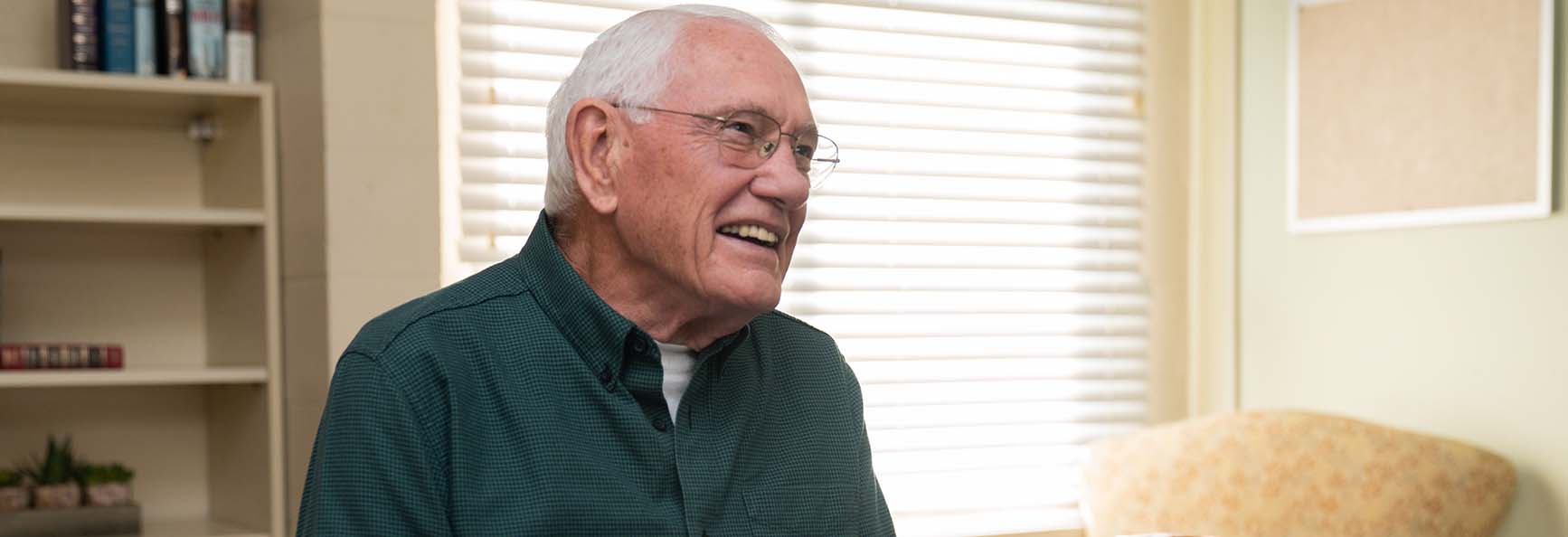 smiling patient during a physical therapy session