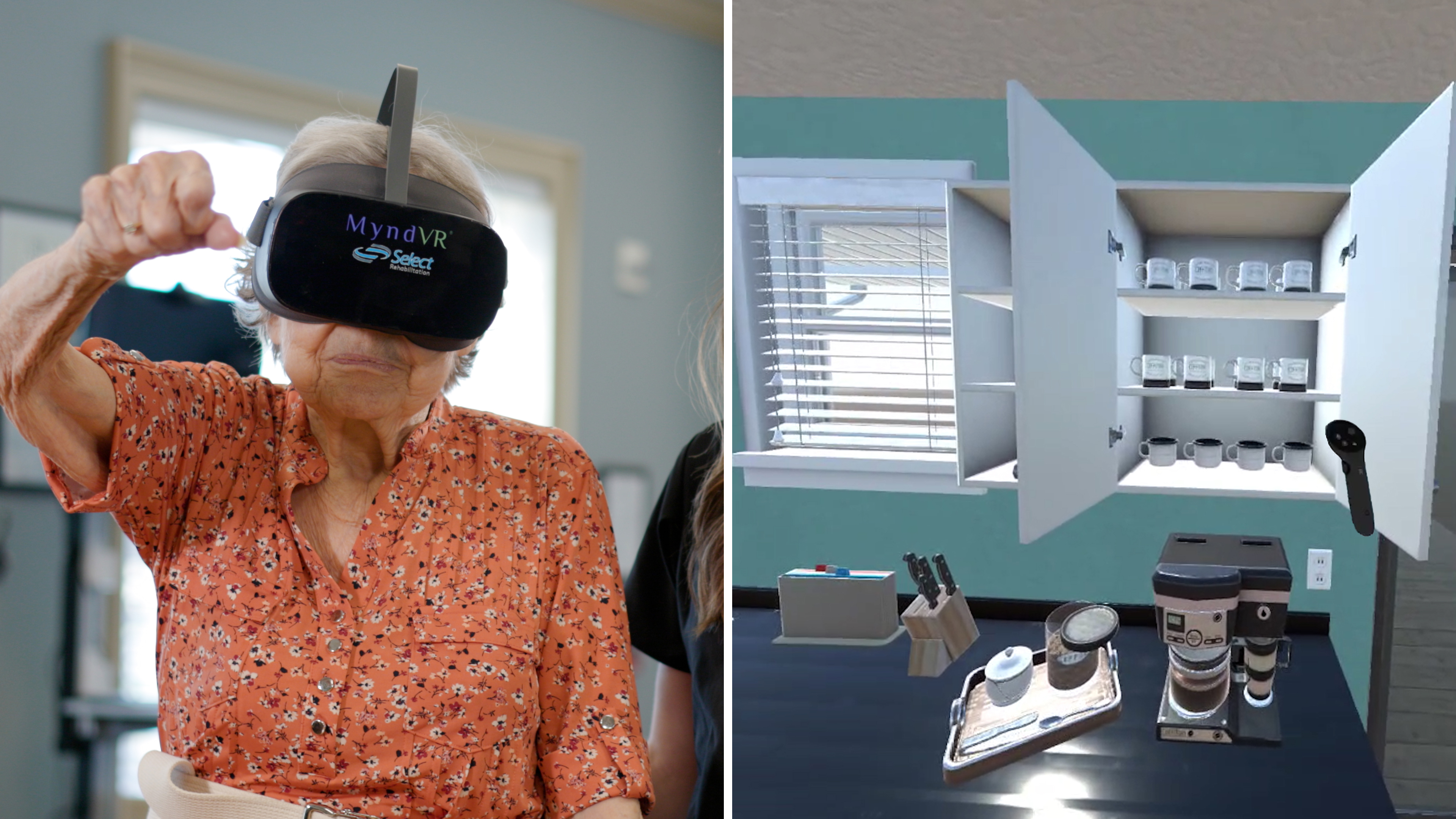 Older adult using VR technology