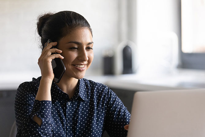 Member of Select Rehab's Customer support team on the phone